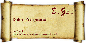 Duka Zsigmond névjegykártya